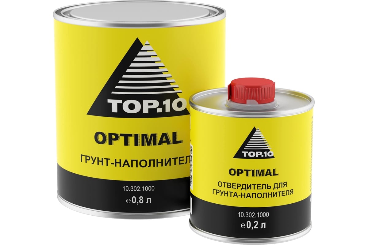 Грунт-наполнитель TOP.10 hs optimal 4:1 серый (0,8л + 0,2л), комплект  10.302.1000 10.302.1000.