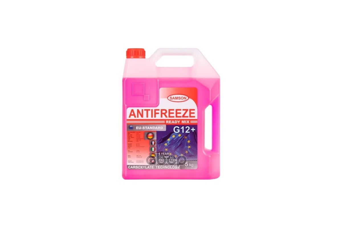 Антифриз SAMSON EU-STANDARD G12+, 5 кг 800992 - выгодная цена, отзывы ...