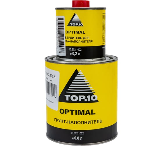 Грунт-наполнитель TOP.10 hs optimal 4:1 чёрный (0,8л + 0,2л), комплект 10.302.1002.
