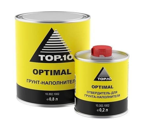 Грунт-наполнитель TOP.10 hs optimal 4:1 чёрный (0,8л + 0,2л), комплект 10.302.1002.
