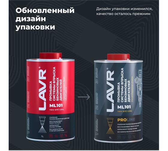 Промывка систем впрыска бензиновых двигателей LAVR ML101 PROLINE, 1 л Ln2000