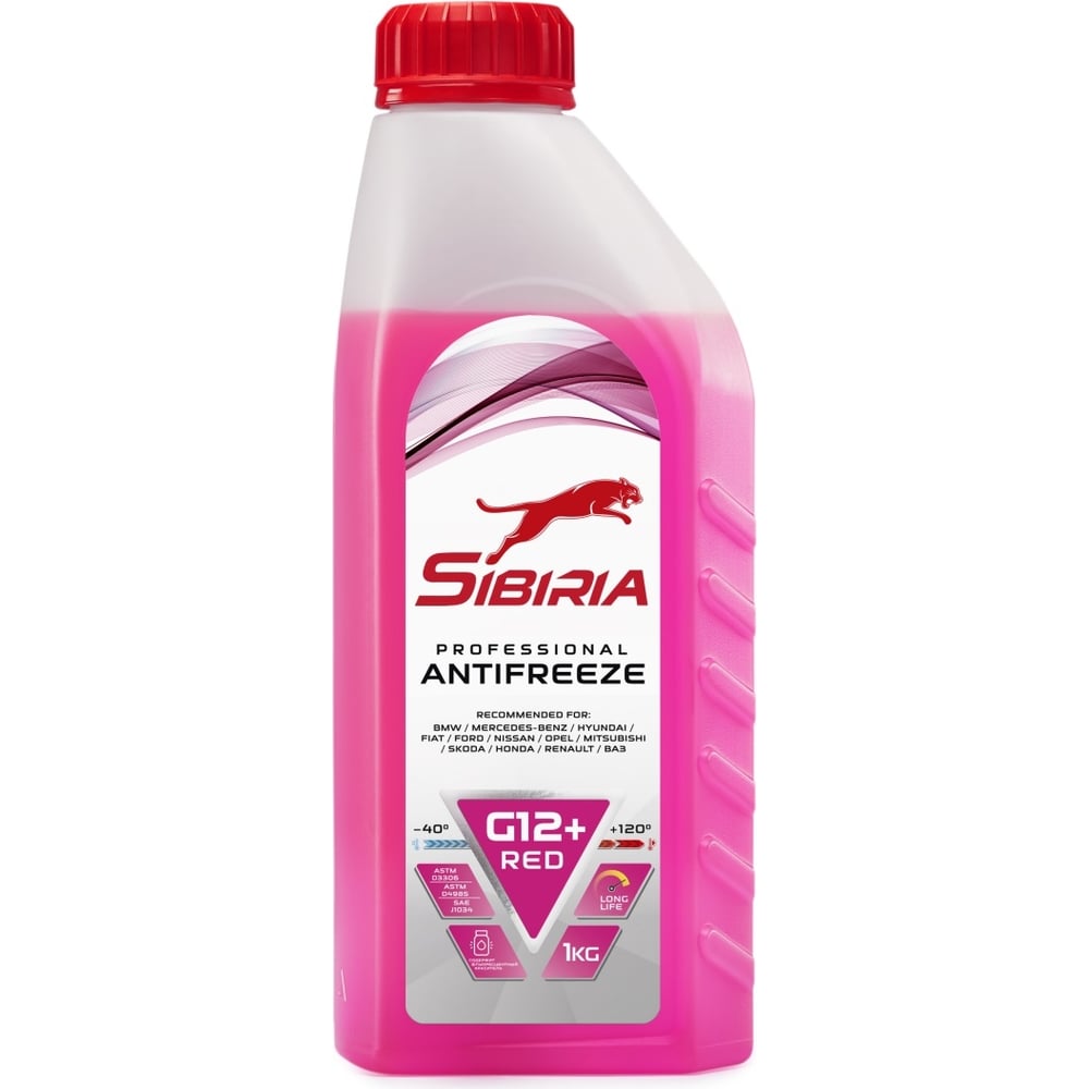 Антифриз Sibiria antifreeze g12+, -40, красный, 1 кг 800598 - выгодная ...