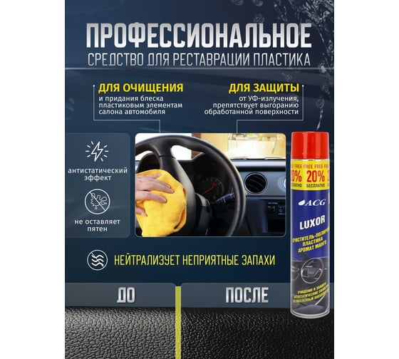 Очиститель-полироль пластика ACG LUXOR  с ароматом манго, 1000 мл 1023566