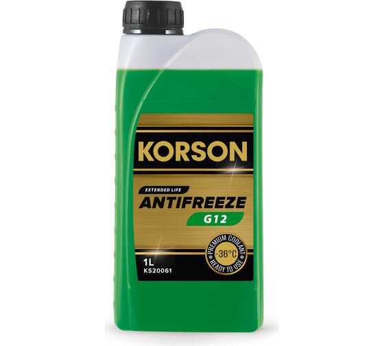Антифриз KORSON готовый раствор, G12, -36, зеленый, 1 л KS20061