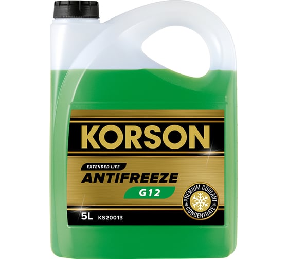 Антифриз KORSON концентрат, G12, зеленый 5 л KS20013 1