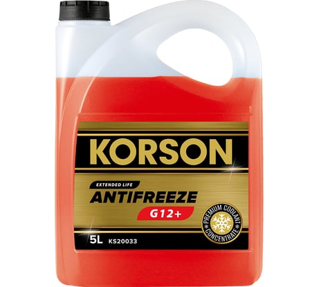 Антифриз KORSON концентрат, G12+, красный 5 л KS20033