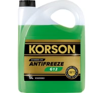 Антифриз KORSON готовый раствор, G12, -36, зеленый, 5 л KS20063