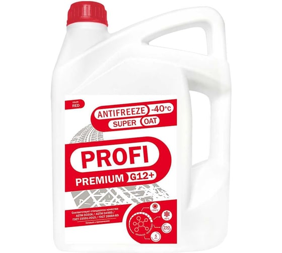 Антифриз PROFI PREMIUM -40 красный G12+, канистра 5 кг 12-40-005