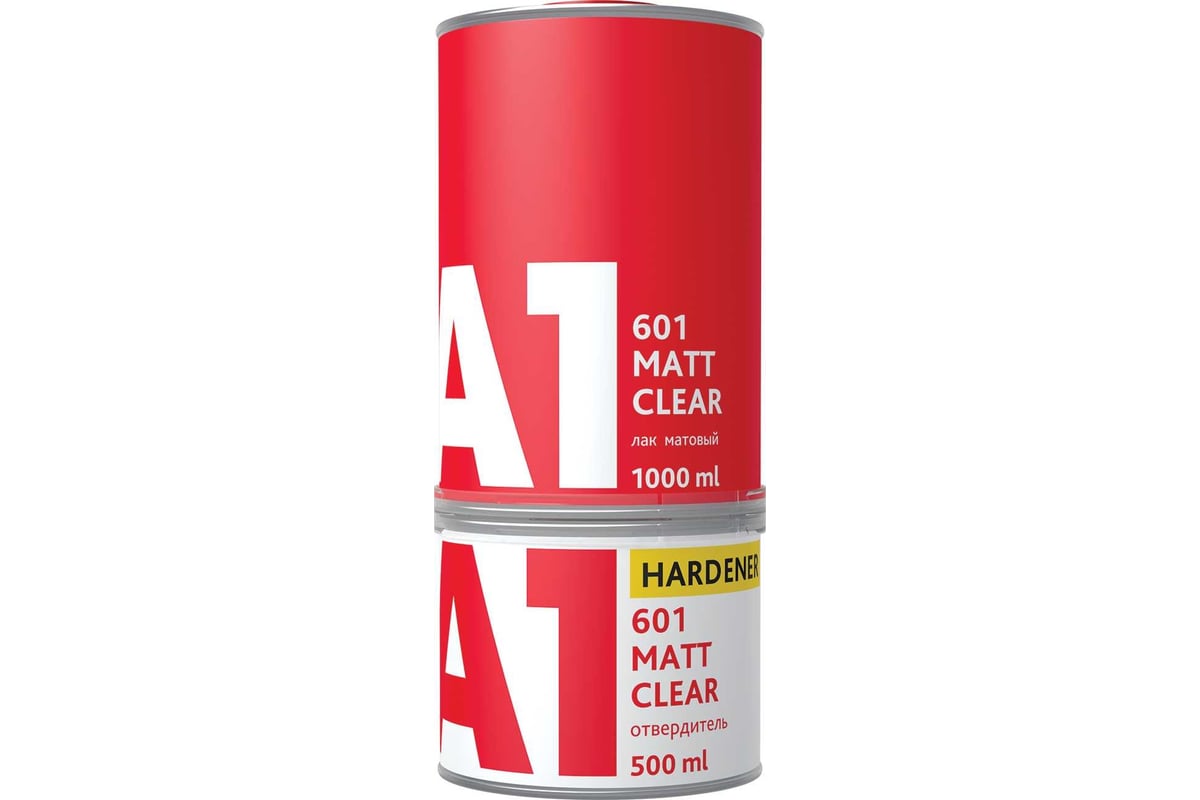 Матовый лак A1 MATT CLEAR для авто, в комплекте с отвердителем 1 л + 0.5 л  S1-601CM-1500 - выгодная цена, отзывы, характеристики, фото - купить в  Москве и РФ