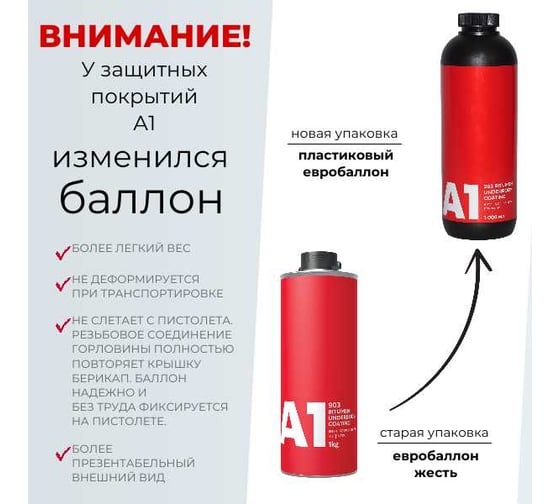 Антикоррозионное средство для обработки днища авто A1 1кг 903UBC-1000