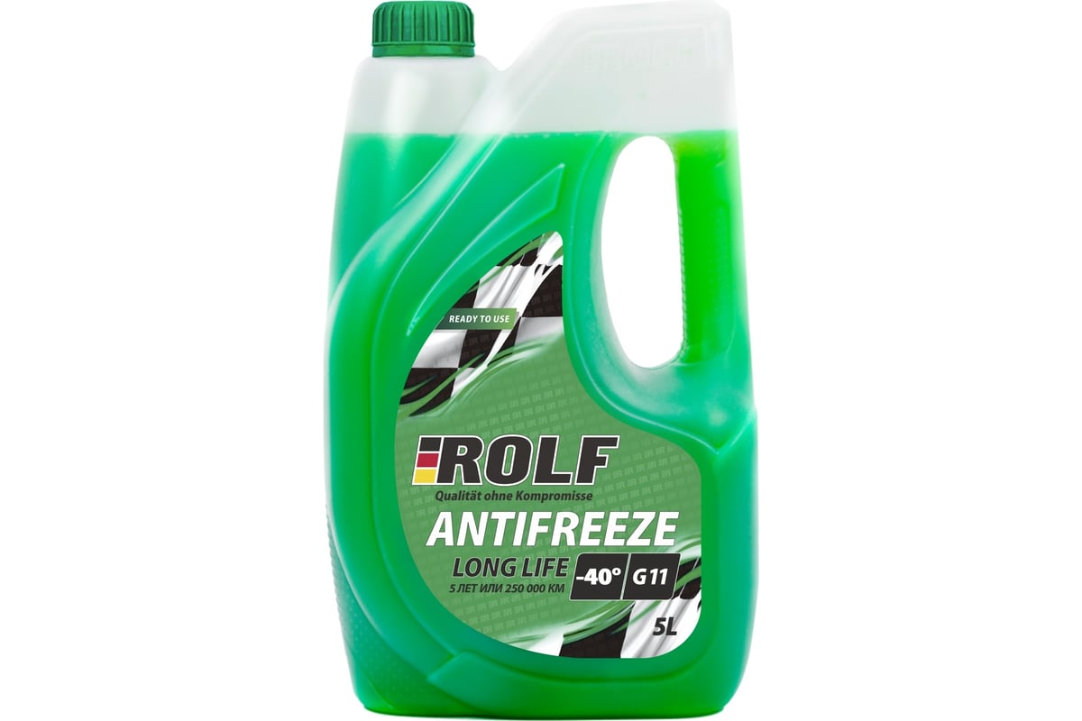 Антифриз Rolf antifreeze g11 green, зеленый 5 л, гибридный, силикатный  70014 - выгодная цена, отзывы, характеристики, фото - купить в Москве и РФ