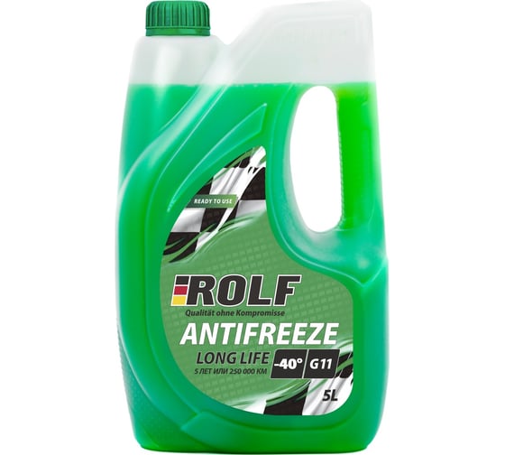 Антифриз Rolf antifreeze g11 green, зеленый 5 л, гибридный, силикатный 70014