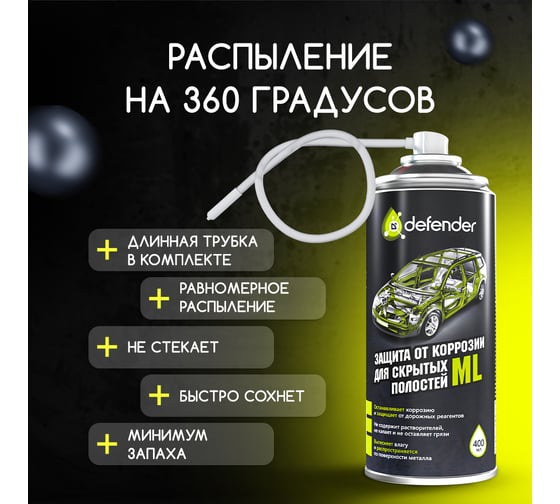 Антикоррозийное покрытие для скрытых полостей Defender Auto ML 10017