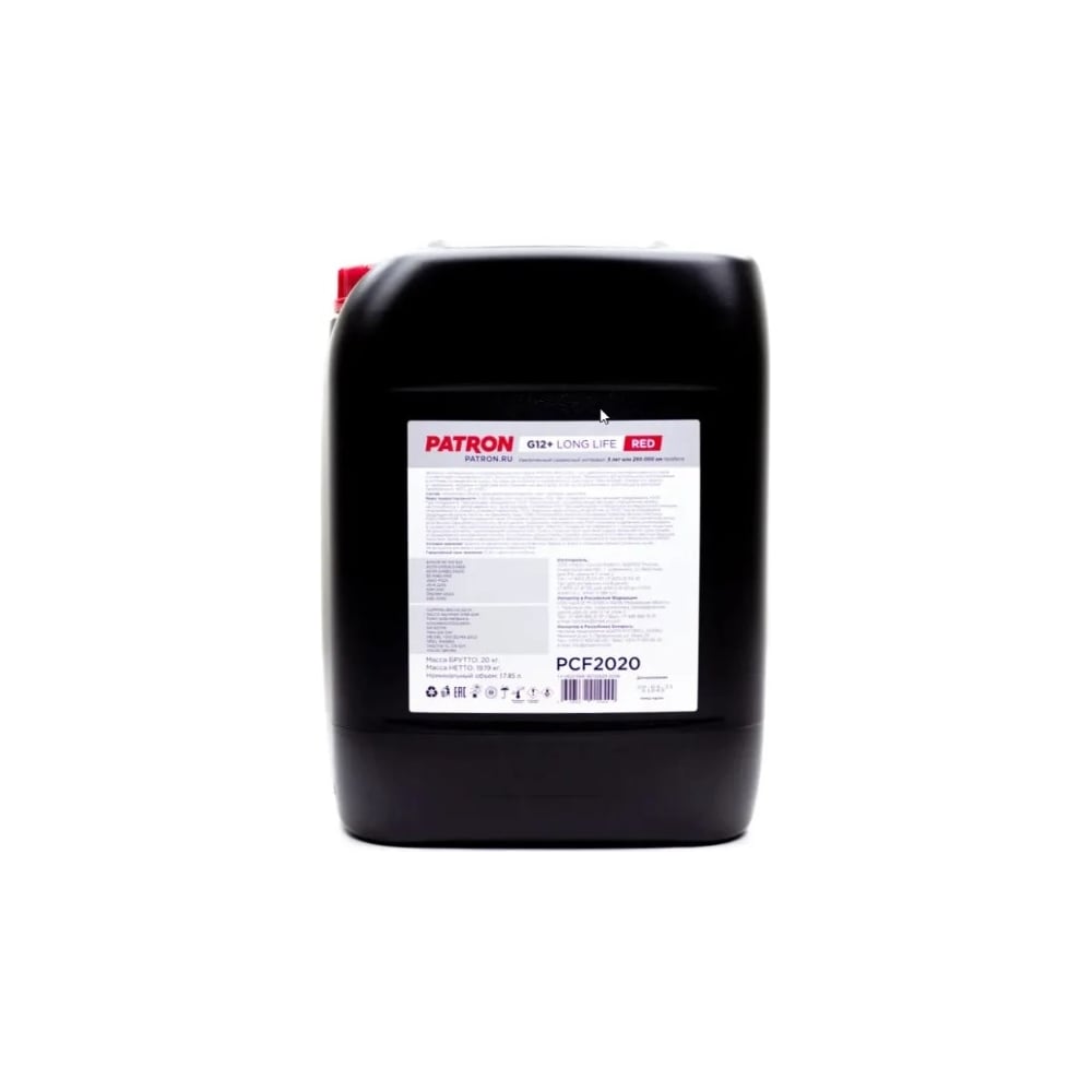 Антифриз PATRON 20 кг (17.85 л), красный, готовый, RED G12+, TL 774-D/F ...