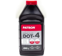 Тормозная жидкость PATRON 490 г (424 мл), DOT-4, для авто c ABS, FMVSS 116, ISO 4925 class 4, JIS K2233, SAE J1703, SAE J1704 PBF450