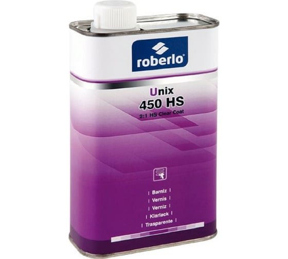 Лак ROBERLO 2K UNIX 450HS акрилово-полиуретановый быстросохнущий, повышенной прочности, 2:1, 1 л 67948 1