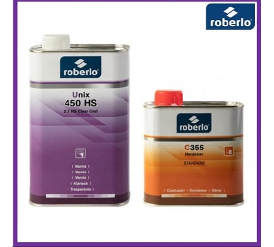 Лак ROBERLO 2K UNIX 450HS акрилово-полиуретановый быстросохнущий, повышенной прочности, 2:1, 1 л 67948