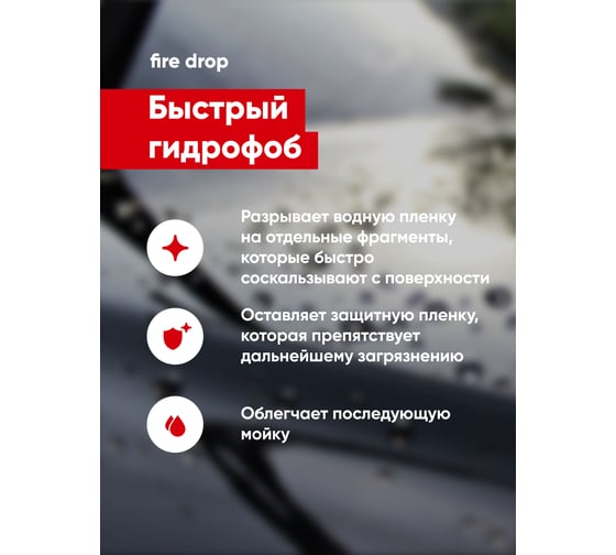 Гидрофобное покрытие / кварцевое покрытие Complex fire drop 0.25л 1161025