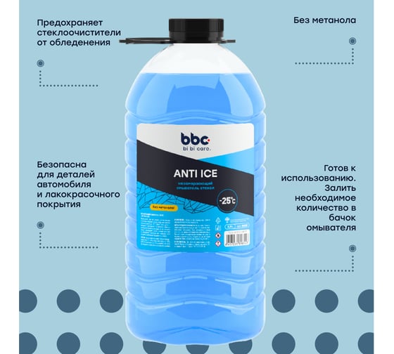 Жидкость стеклоомывающая зимняя BiBiCare -25, 3,9 л 4035