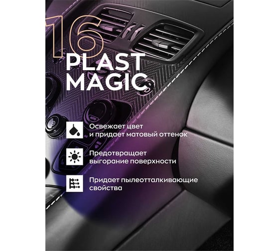 Матовое молочко для пластика автомобиля Smart Open полироль для авто 16 plast magic 0,25л 1516025
