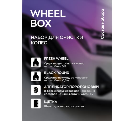 Набор автохимии для ухода за колесами автомобиля Smart Open wheel box 15WB