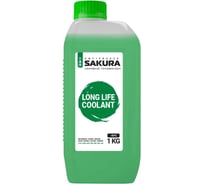 Антифриз Sakura GREEN зеленый, 1 кг, для Nissan, Mitsubishi, Honda, Mazda, Suzuki, Subaru 430201403