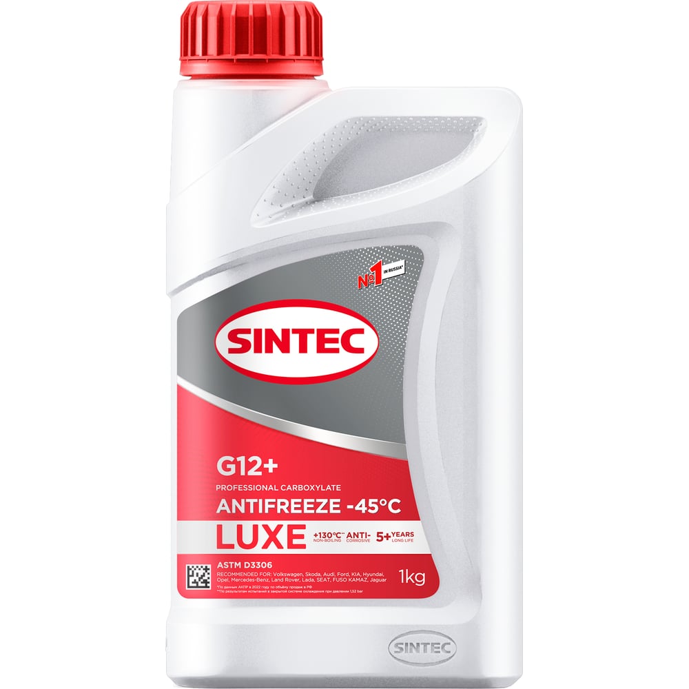 Антифриз Sintec luxe g12+ (-45) красный 1 кг, карбоксилатный 990559 ...