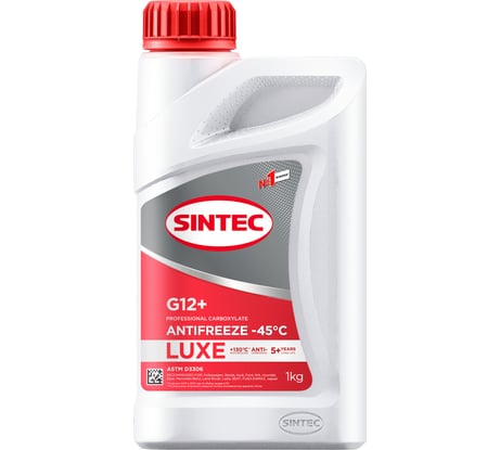 Антифриз Sintec luxe g12+ (-45) красный 1 кг, карбоксилатный 990559