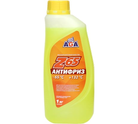 Антифриз желтый, G12++, 1 кг, -65С+132С, 042Z, готовый к применению AGA AGA042Z
