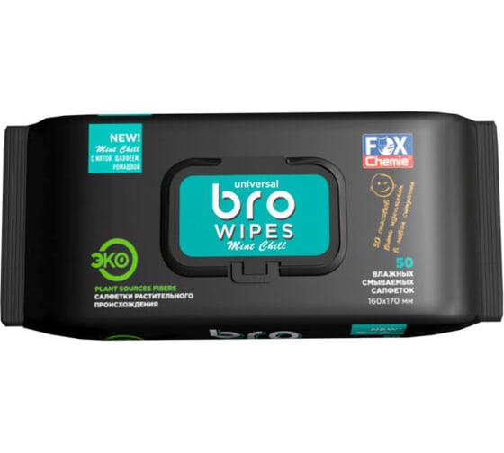 Влажные универсальные салфетки Fox Chemie bro (бро), 50 шт. LMF81