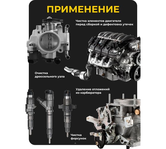 Очиститель карбюратора и дроссельной заслонки ROX CARBURETOR CLEANER аэрозольный баллон 650 мл R185