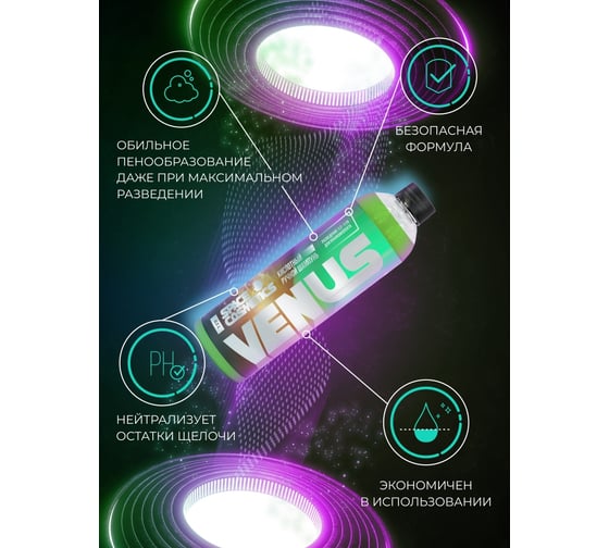 Ручной кислотный автошампунь Space Cosmetics Venus 500мл SV-030-0.5