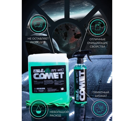 Очиститель стекол и зеркал на спиртовой основе Space Cosmetics Comet 500 мл SC-012-0.5