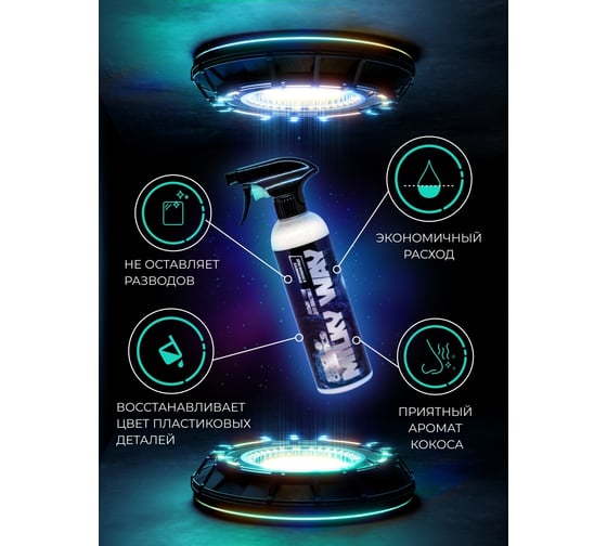Матовая полироль для пластика Space Cosmetics Milky Way 500 мл SMW-024-0.5