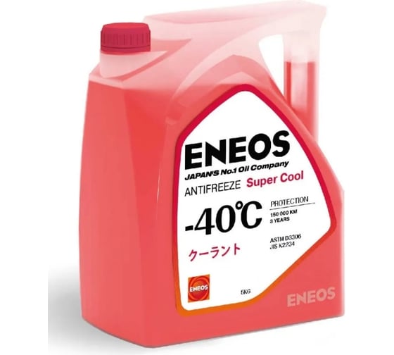 Охлаждающая низкозамерзающая жидкость ENEOS Antifreeze Super Cool -40C 5 кг, red Z0075 1