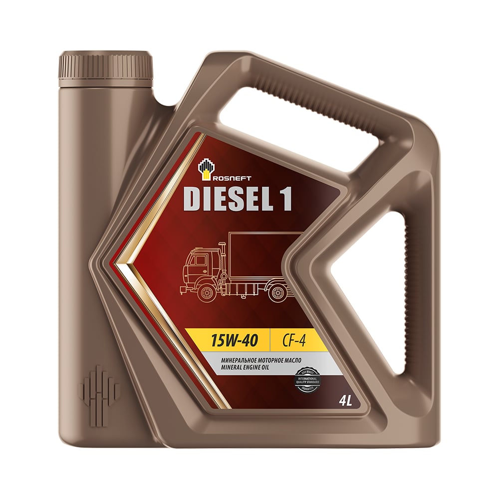 Моторное масло Роснефть Rosneft Diesel 1 15W-40, канистра 4 л (-АНХК ...