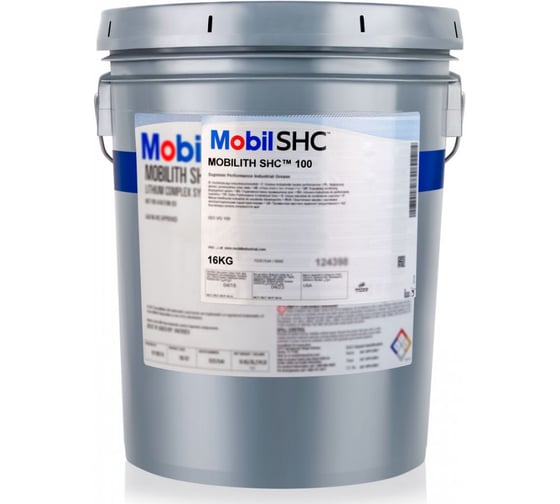 Пластичная смазка MOBIL Mobilith SHC 100 16 кг 124398