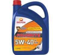 Моторное масло Devon Favorite SAE 5W-40 SN A3/B4, канистра 4л 338663841