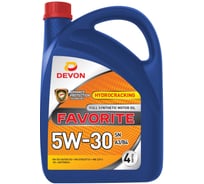 Моторное масло Devon Девон Favorite SAE 5W-30, SN, A3/B4, канистра 4 л 338663840
