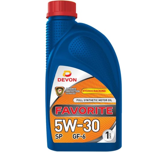 Моторное масло Devon Девон Favorite SAE 5W-30, SP, GF-6, канистра 1 л 338663836 1