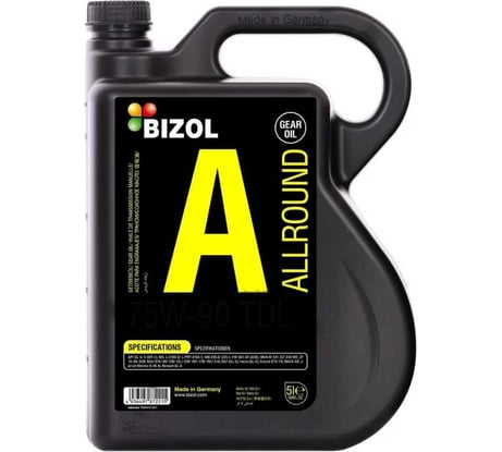 Синтетическое трансмиссионное масло Bizol Allround Gear Oil TDL 75W-90 UNI, 5 л 88221