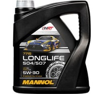 Моторное масло MANNOL LONGLIFE 504/507 5W30, 4 л, синтетическое 5W-30 77154