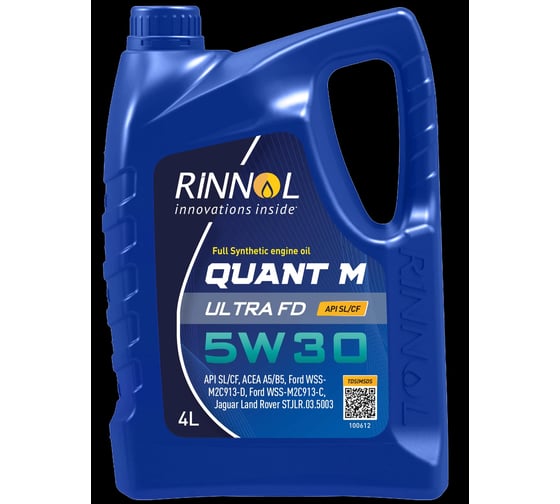 Моторное масло RINNOL QUANT М ULTRA FD синтетическое, 5W-30, 4 л 100612