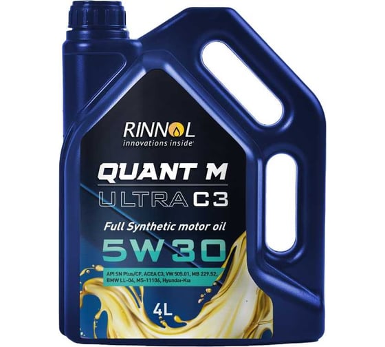 Моторное масло RINNOL QUANT М ULTRA синтетическое, C3, 5W-30, 4 л 100544