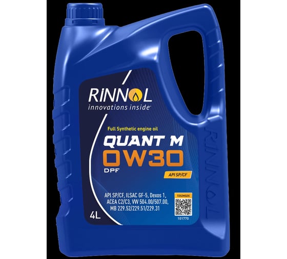 Моторное масло RINNOL QUANT M синтетическое, 0W-30, DPF, 4 л 193251