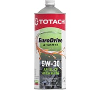 Синтетическое моторное масло TOTACHI EURODRIVE Fully Synthetic 5W-30 API SL/CF, ACEA A3/B4, 1 л E6201