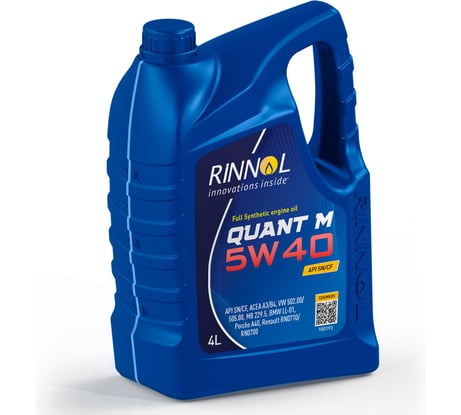Моторное синтетическое масло RINNOL QUANT M 5W-40, 4 л 100193