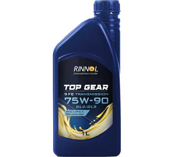 Трансмиссионное синтетическое масло RINNOL TOP GEAR 9 FE 75W90, GL4/GL5, 1 л 100827 29850236