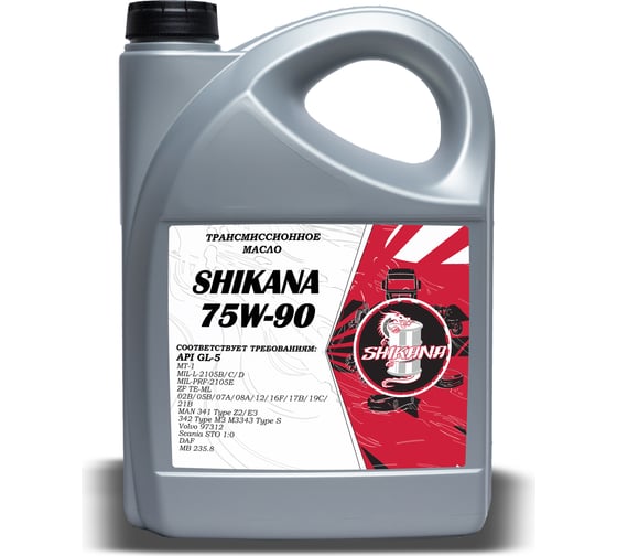 Полусинтетическое трансмиссионное масло SHIKANA tn sae 75w90 gl-5 5 л 78701 1