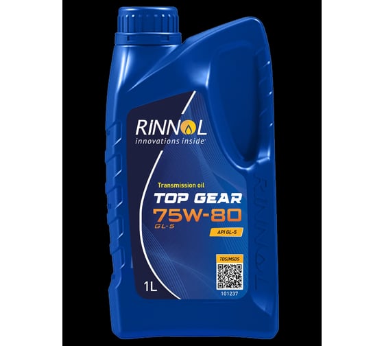 Трансмиссионное синтетическое масло RINNOL TOP GEAR 75W-80, GL5, 1 л 192155